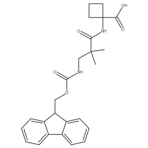 1-[3-({[(9H-fluoren-9-yl)methoxy]carbonyl}amino)-2,2-dimethylpropanamido]cyclobutane-1-carboxylic acid Structure