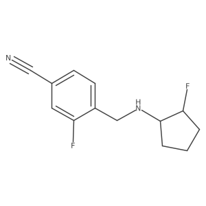 3-Fluoro-4-{[(2-fluorocyclopentyl)amino]methyl}benzonitrile结构式