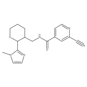 2-cyano-N-[[(2R,3S)-2-(1-methylimidazol-2-yl)tetrahydropyran-3-yl]methyl]pyridine-4-carboxamide Structure