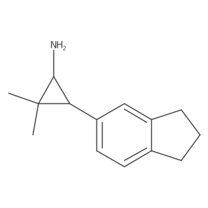 rac-(1R,3S)-3-(2,3-dihydro-1H-inden-5-yl)-2,2-dimethylcyclopropan-1-amine结构式