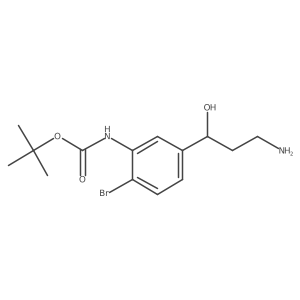 tert-butyl N-{5-[(1R)-3-amino-1-hydroxypropyl]-2-bromophenyl}carbamate Structure