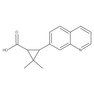rac-(1R,3R)-2,2-dimethyl-3-(quinolin-7-yl)cyclopropane-1-carboxylic acid结构式