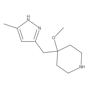 4-methoxy-4-[(5-methyl-1H-pyrazol-3-yl)methyl]piperidine结构式