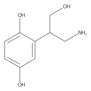 2-(1-Amino-3-hydroxypropan-2-yl)benzene-1,4-diol结构式