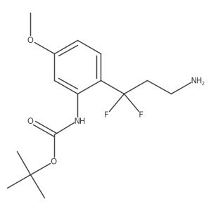 tert-butyl N-[2-(3-amino-1,1-difluoropropyl)-5-methoxyphenyl]carbamate结构式