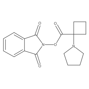 1,3-dioxo-2,3-dihydro-1H-isoindol-2-yl 1-(pyrrolidin-1-yl)cyclobutane-1-carboxylate Structure