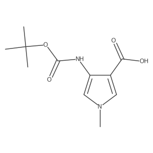 1-Methyl-4-[(2-methylpropan-2-yl)oxycarbonylamino]pyrrole-3-carboxylic acid结构式