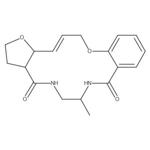 (4E,6S,10R,14S)-14-methyl-2,7-dioxa-12,15-diazatricyclo[15.4.0.0,6,10]henicosa-1(17),4,18,20-tetraene-11,16-dione结构式