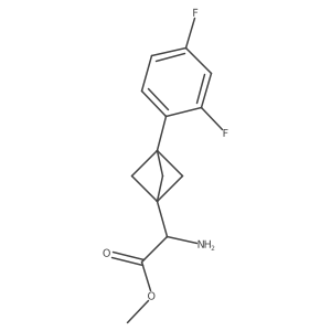 Methyl 2-amino-2-[3-(2,4-difluorophenyl)-1-bicyclo[1.1.1]pentanyl]acetate结构式