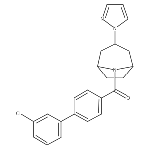 8-{3'-chloro-[1,1'-biphenyl]-4-carbonyl}-3-(1H-pyrazol-1-yl)-8-azabicyclo[3.2.1]octane结构式