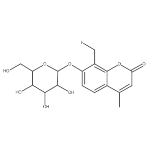 Cc1cc(=O)oc2c(CF)c(OC3OC(CO)C(O)C(O)C3O)ccc12结构式