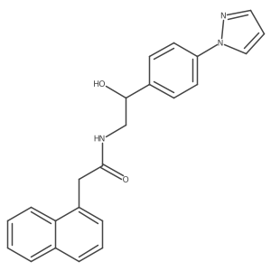 N-{2-hydroxy-2-[4-(1H-pyrazol-1-yl)phenyl]ethyl}-2-(naphthalen-1-yl)acetamide结构式