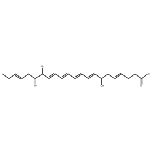 (4Z,7R,8E,10Z,12E,14E,16R,17S,19Z)-7,16,17-trihydroxydocosa-4,8,10,12,14,19-hexaenoic acid结构式