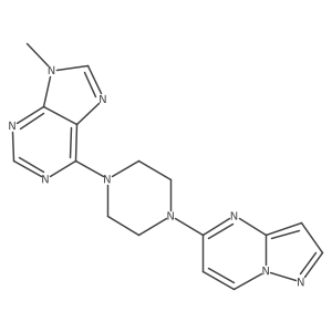 9-methyl-6-(4-{pyrazolo[1,5-a]pyrimidin-5-yl}piperazin-1-yl)-9H-purine Structure