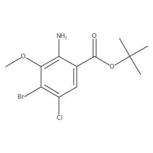 Tert-butyl 2-amino-4-bromo-5-chloro-3-methoxybenzoate结构式