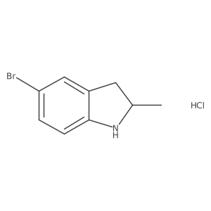 5-bromo-2-methyl-2,3-dihydro-1H-indole hydrochloride结构式