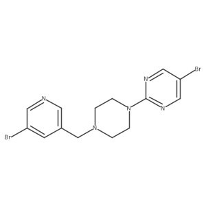 5-Bromo-2-{4-[(5-bromopyridin-3-yl)methyl]piperazin-1-yl}pyrimidine结构式