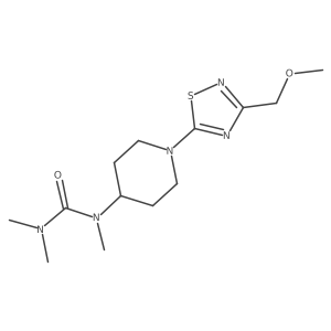 1-{1-[3-(Methoxymethyl)-1,2,4-thiadiazol-5-yl]piperidin-4-yl}-1,3,3-trimethylurea结构式