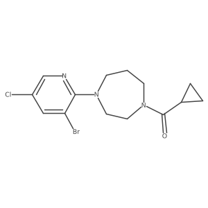 1-(3-Bromo-5-chloropyridin-2-yl)-4-cyclopropanecarbonyl-1,4-diazepane结构式