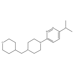N,N-dimethyl-6-{4-[(oxan-4-yl)methyl]piperazin-1-yl}pyridazin-3-amine结构式