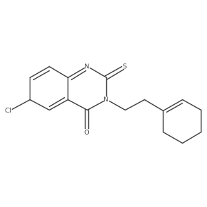 6-chloro-3-[2-(cyclohexen-1-yl)ethyl]-2-sulfanylidene-6H-quinazolin-4-one结构式
