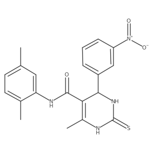 N-(2,5-dimethylphenyl)-6-methyl-4-(3-nitrophenyl)-2-thioxo-1,2,3,4-tetrahydropyrimidine-5-carboxamide结构式