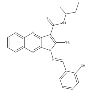 (E)-2-amino-N-(sec-butyl)-1-((2-hydroxybenzylidene)amino)-1H-pyrrolo[2,3-b]quinoxaline-3-carboxamide Structure