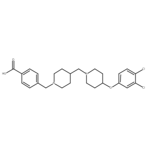 4-[[4-[[4-(3,4-Dichlorophenoxy)-1-piperidinyl]methyl]-1-piperidinyl]methyl]benzoic acid结构式
