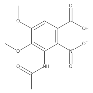 Benzoic acid, 3-(acetylamino)-4,5-dimethoxy-2-nitro-结构式