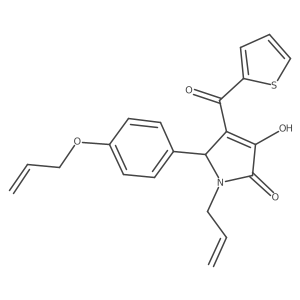 3-hydroxy-1-(prop-2-en-1-yl)-5-[4-(prop-2-en-1-yloxy)phenyl]-4-(thiophen-2-ylcarbonyl)-1,5-dihydro-2H-pyrrol-2-one Structure