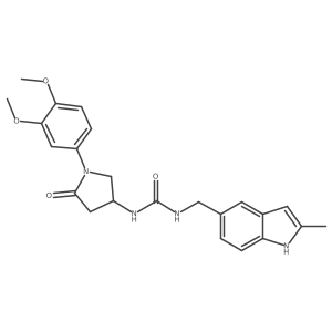 1-(1-(3,4-dimethoxyphenyl)-5-oxopyrrolidin-3-yl)-3-((2-methyl-1H-indol-5-yl)methyl)urea Structure