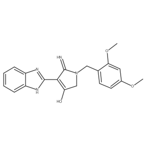 5-amino-4-(1H-benzimidazol-2-yl)-1-(2,4-dimethoxybenzyl)-1,2-dihydro-3H-pyrrol-3-one结构式