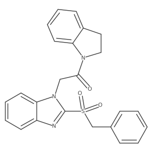 2-(2-(benzylsulfonyl)-1H-benzo[d]imidazol-1-yl)-1-(indolin-1-yl)ethanone Structure