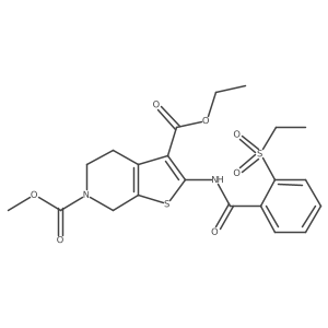 3-ethyl 6-methyl 2-(2-(ethylsulfonyl)benzamido)-4,5-dihydrothieno[2,3-c]pyridine-3,6(7H)-dicarboxylate Structure