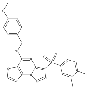 3-((3,4-dimethylphenyl)sulfonyl)-N-(4-methoxybenzyl)thieno[2,3-e][1,2,3]triazolo[1,5-a]pyrimidin-5-amine结构式
