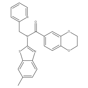 N-(6-methylbenzo[d]thiazol-2-yl)-N-(pyridin-2-ylmethyl)-2,3-dihydrobenzo[b][1,4]dioxine-6-carboxamide结构式