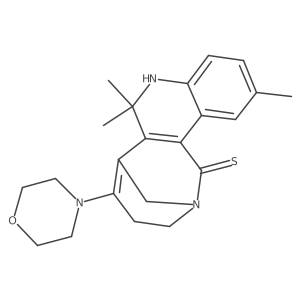 7,7,11-trimethyl-5-morpholino-3,4,7,8-tetrahydro-1H-2,6-methanoazocino[4,3-c]quinoline-1-thione结构式