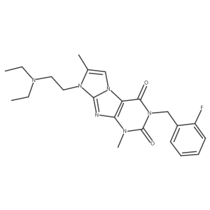 8-[2-(diethylamino)ethyl]-3-[(2-fluorophenyl)methyl]-1,7-dimethyl-1H,2H,3H,4H,8H-imidazo[1,2-g]purine-2,4-dione Structure