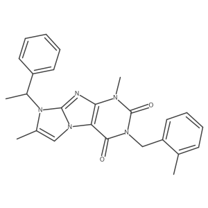 1,7-dimethyl-3-(2-methylbenzyl)-8-(1-phenylethyl)-1H-imidazo[2,1-f]purine-2,4(3H,8H)-dione Structure