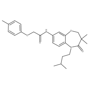 N-(5-isopentyl-3,3-dimethyl-4-oxo-2,3,4,5-tetrahydrobenzo[b][1,4]oxazepin-8-yl)-2-(p-tolyloxy)acetamide Structure