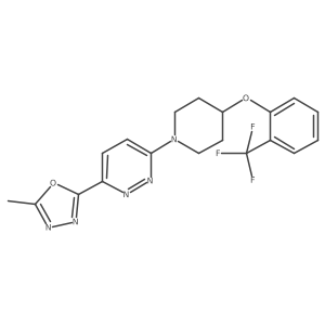 2-Methyl-5-(6-(4-(2-(trifluoromethyl)phenoxy)piperidin-1-yl)pyridazin-3-yl)-1,3,4-oxadiazole结构式
