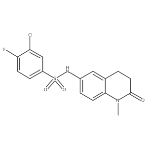 3-chloro-4-fluoro-N-(1-methyl-2-oxo-1,2,3,4-tetrahydroquinolin-6-yl)benzenesulfonamide Structure