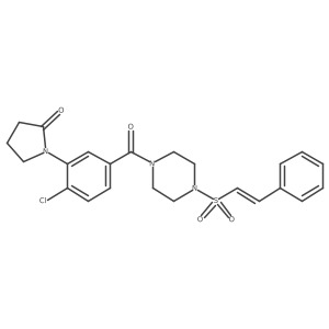1-[2-chloro-5-[4-[(E)-2-phenylethenyl]sulfonylpiperazine-1-carbonyl]phenyl]pyrrolidin-2-one Structure