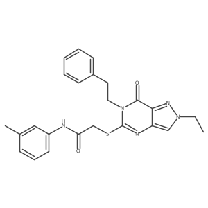 2-((2-ethyl-7-oxo-6-phenethyl-6,7-dihydro-2H-pyrazolo[4,3-d]pyrimidin-5-yl)thio)-N-(m-tolyl)acetamide Structure