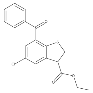 Ethyl 7-benzoyl-5-chloro-2,3-dihydrobenzothiophene-3-carboxylate结构式