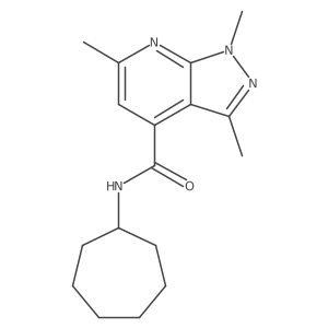 N-cycloheptyl-1,3,6-trimethyl-1H-pyrazolo[3,4-b]pyridine-4-carboxamide结构式