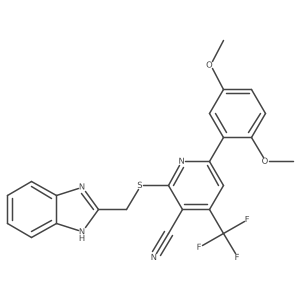 2-[(1H-1,3-benzimidazol-2-ylmethyl)sulfanyl]-6-(2,5-dimethoxyphenyl)-4-(trifluoromethyl)nicotinonitrile Structure