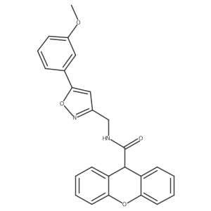 N-((5-(3-methoxyphenyl)isoxazol-3-yl)methyl)-9H-xanthene-9-carboxamide结构式