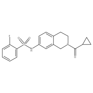 N-(2-(cyclopropanecarbonyl)-1,2,3,4-tetrahydroisoquinolin-7-yl)-2-fluorobenzenesulfonamide结构式
