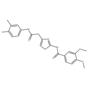 N-(4-(2-((3,4-dimethylphenyl)amino)-2-oxoethyl)thiazol-2-yl)-3,4-dimethoxybenzamide结构式